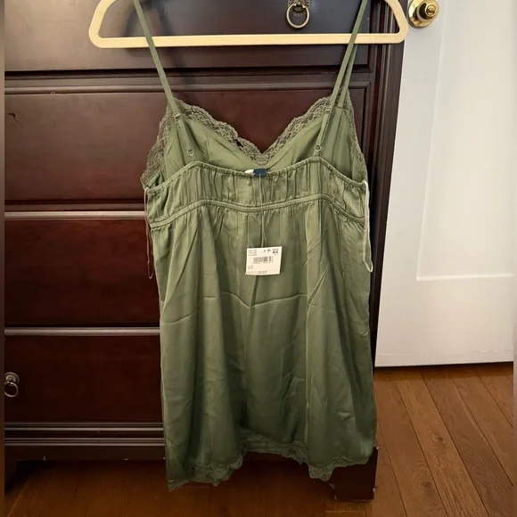 NWT American Eagle Satin Lace Mini Slip Dress - Picture 2 of 3